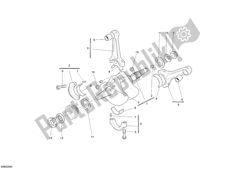 Alle onderdelen voor de Krukas van de Ducati Sportclassic Sport 1000 USA 2007